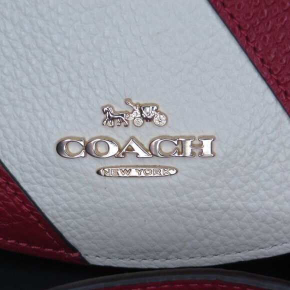 Coach Light Piercing Ellen Red Chalk Candy Cane Mini Crossbody Bag - Picture 2 of 8